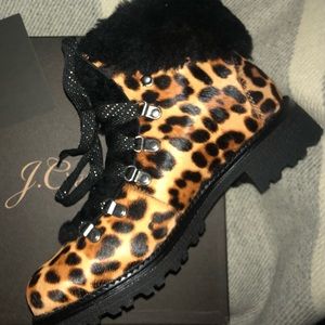 J Crew calf hair nordic hiking boot new
